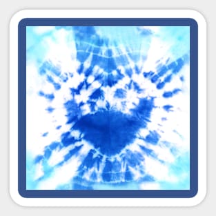 Tie-Dye Blue Heart Sticker